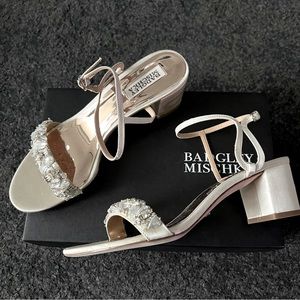 Badgley Mischka Tanessa sandals jewel embellished ivory bridal